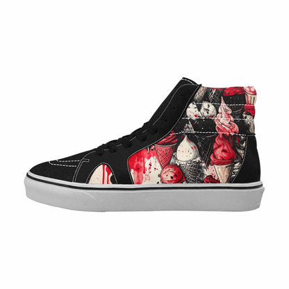 MEN'S Ice Cream Motif High Top Canvas Vibrant Chaos Sneakers