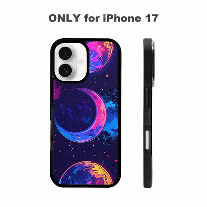 iPhone 17 Case — Neon Winter Moon Cartoon Cute, Unique Phone Case Design
