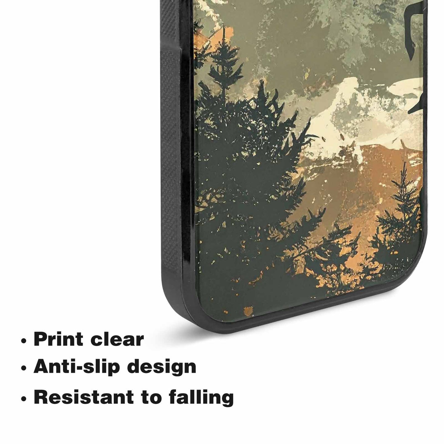 iPhone 15 Plus Case — Hunting Camouflage Pattern With Deer And, Custom Made Phone Cover