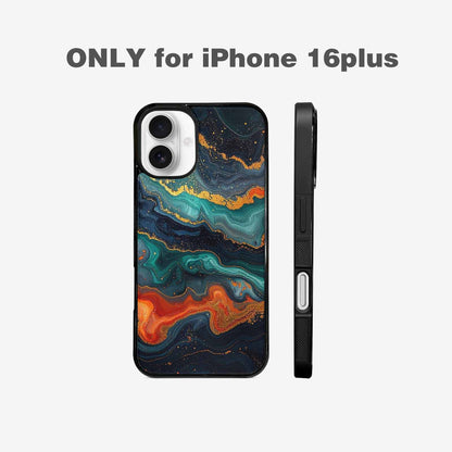 iPhone 16 Plus Case — Marble Dark, Custom Art Phone Cover