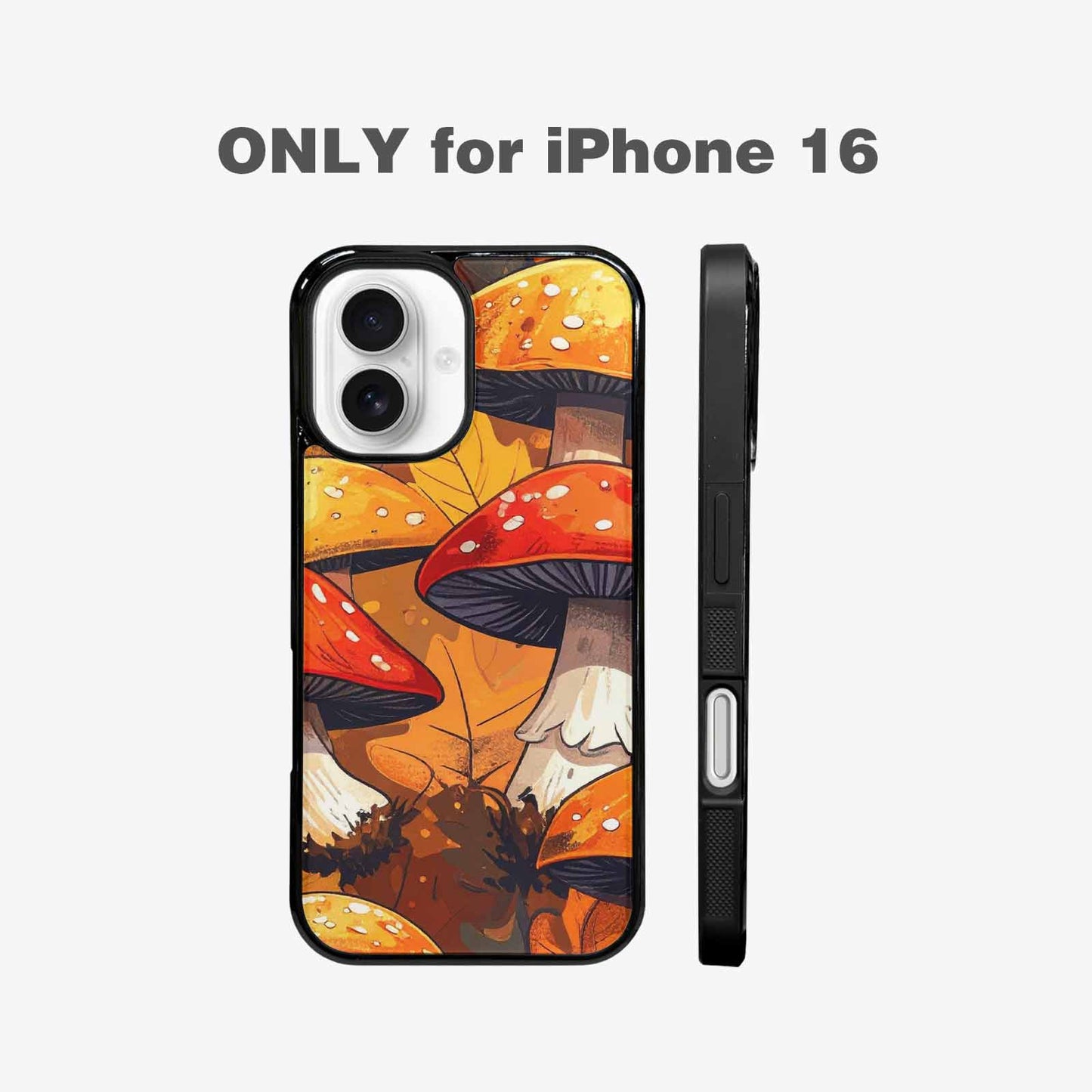 iPhone 16 Case — Bold Autumn Mushroom Bold Autumn Mushroom, Custom Art Phone Cover