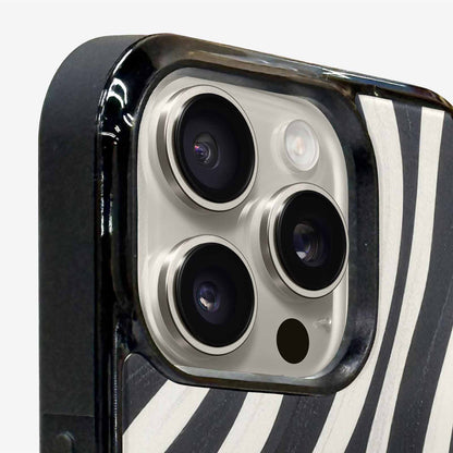 iPhone 15 Pro Max Case — Modern Zebra Stripe Custom Personalized Phone, Customized Protective Case