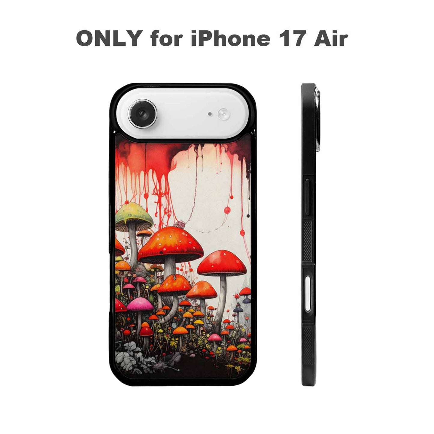 iPhone 17 Air Case — Black Red Ink Rainbow Drip Original, Custom Art Phone Cover