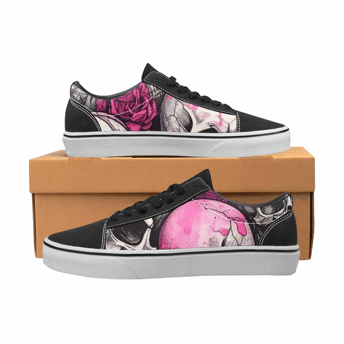 WOMEN'S Skull Roses Lace-Up Canvas Neon Fantasy Shoes