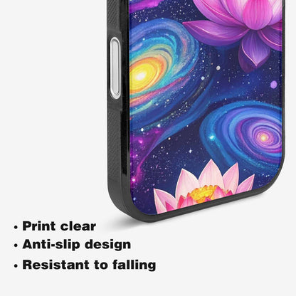 iPhone 16 Plus Case — Lotus Galaxy Art Seamless Pattern Vibrant, Custom Print Case Cover