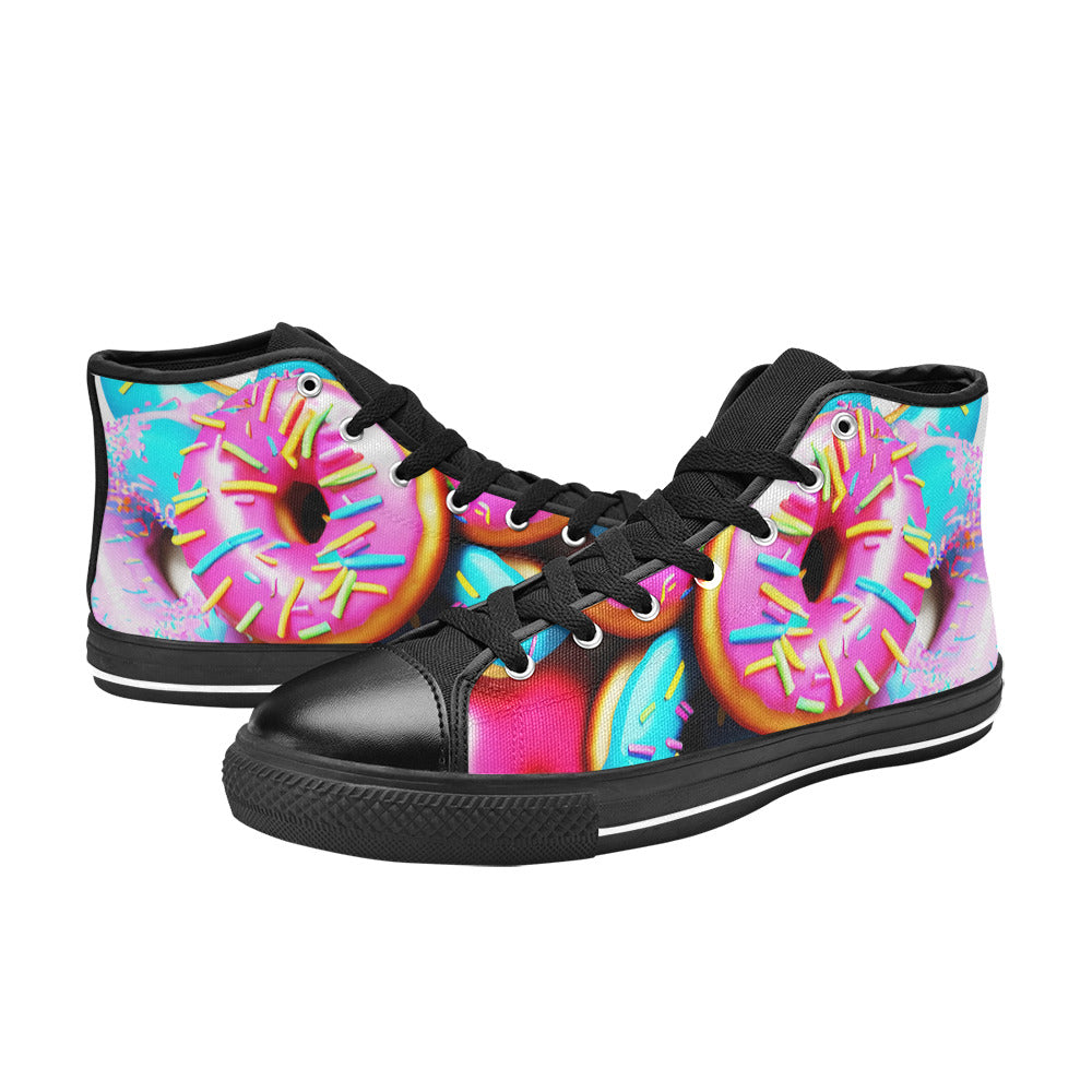 MEN'S Cc Donut Art Men’S High Top Canvas Aesthetic Sneakers
