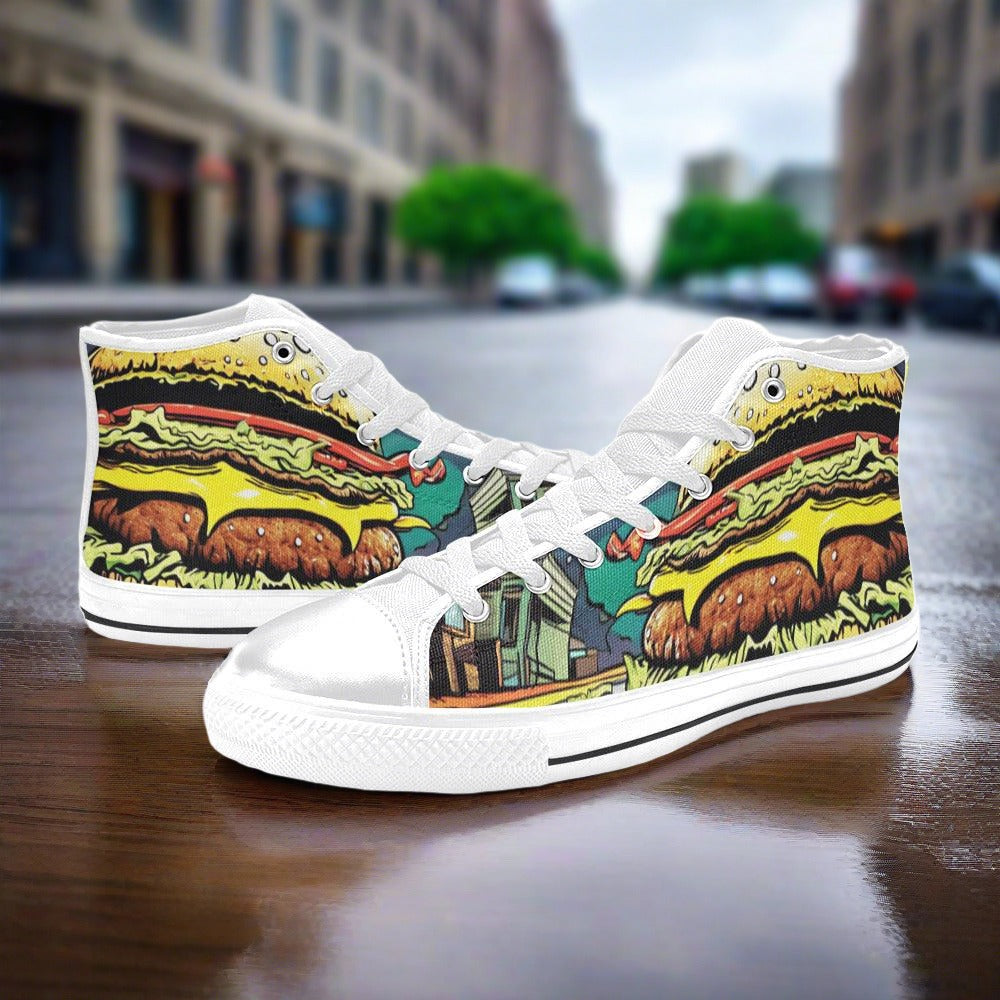 Aurora Borealis Pink Cream Wearable WOMEN Bold Art - Freaky Shoes | Custom Art Sneakers