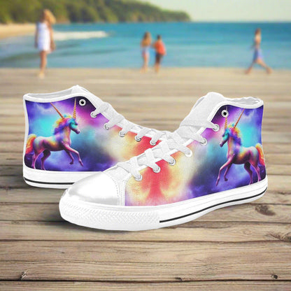 Butterfly Rainbow Neon Electric Vivid MEN Bold Art - Freaky Shoes | Custom Art Sneakers