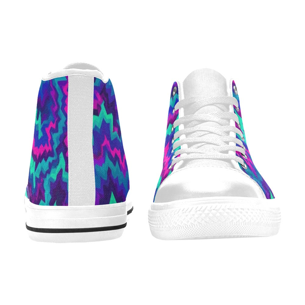 MEN'S Psychedelic Chevron Vortex Men’S High Top Canvas Surreal Sneakers