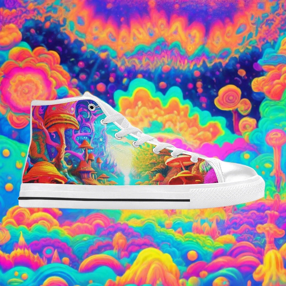 Wolf Vivid Multicolor Vivid Bold Art - Freaky Shoes