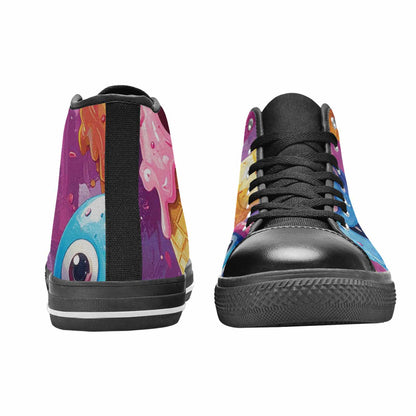 MEN'S Melting Icecream Cone Monster High Top Canvas Y2K Sneakers