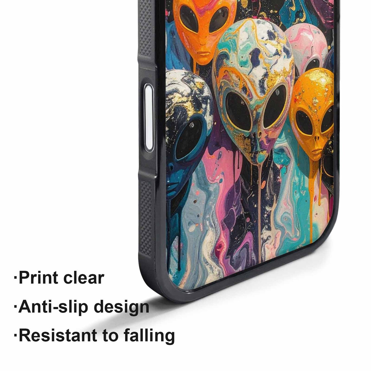 iPhone 17 Pro Case — Aliens Marblealiens Pattern Dng Alien Scifi, Custom Printed Phone Case