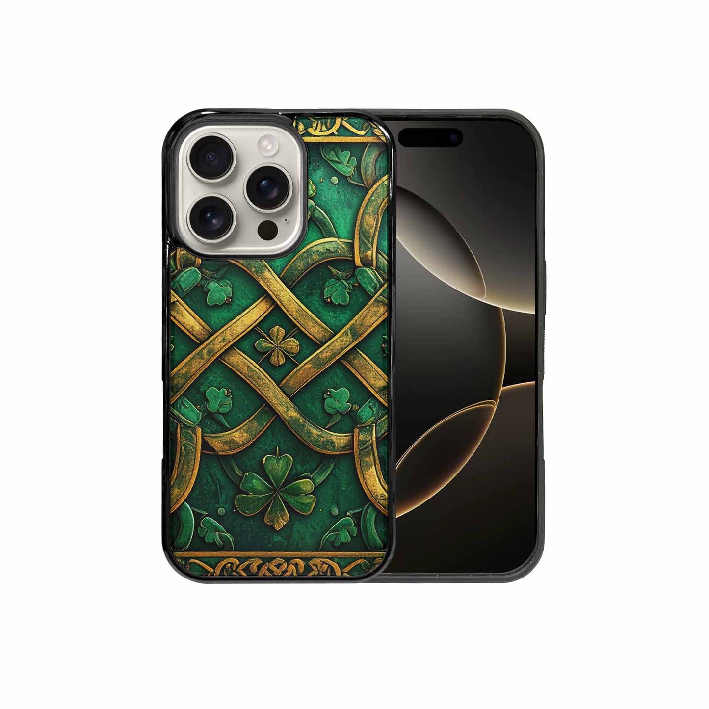 iPhone 16 Pro Case — Irish Celtic Knot Pattern Shamrocks Seamless, Original Design Phone Case