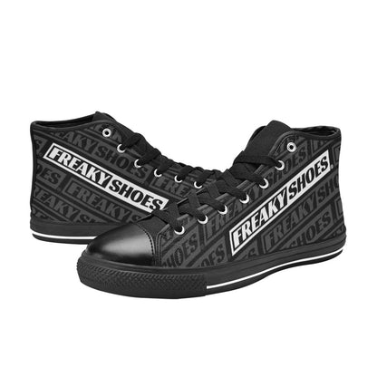 MEN'S Freaky Shoes Logo Print High Top Canvas Aesthetic Custom Shoes