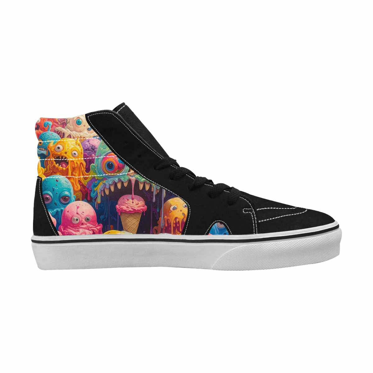 MEN'S Melting Ice Cream Monster High Top Canvas Dreamcore Custom Shoes
