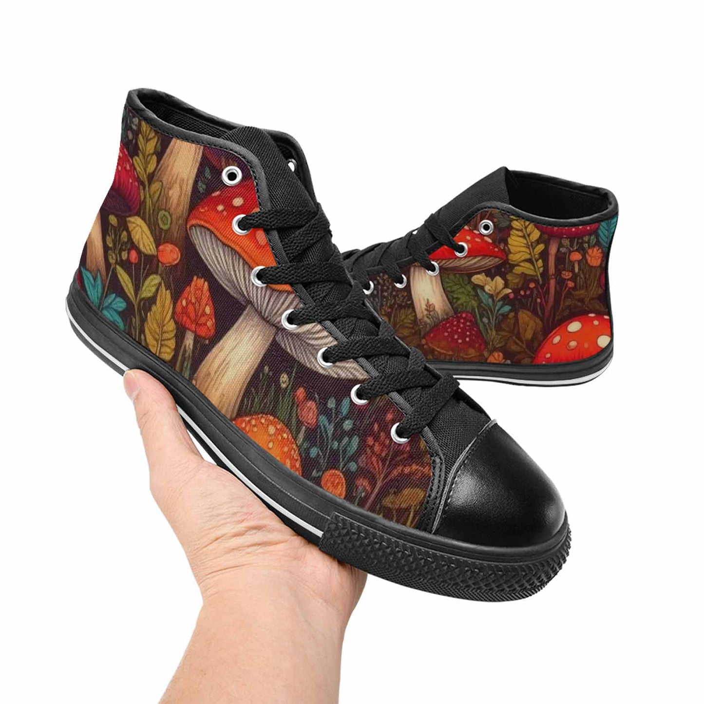MEN'S Mushroom High Top Canvas Grunge Custom Sneakers