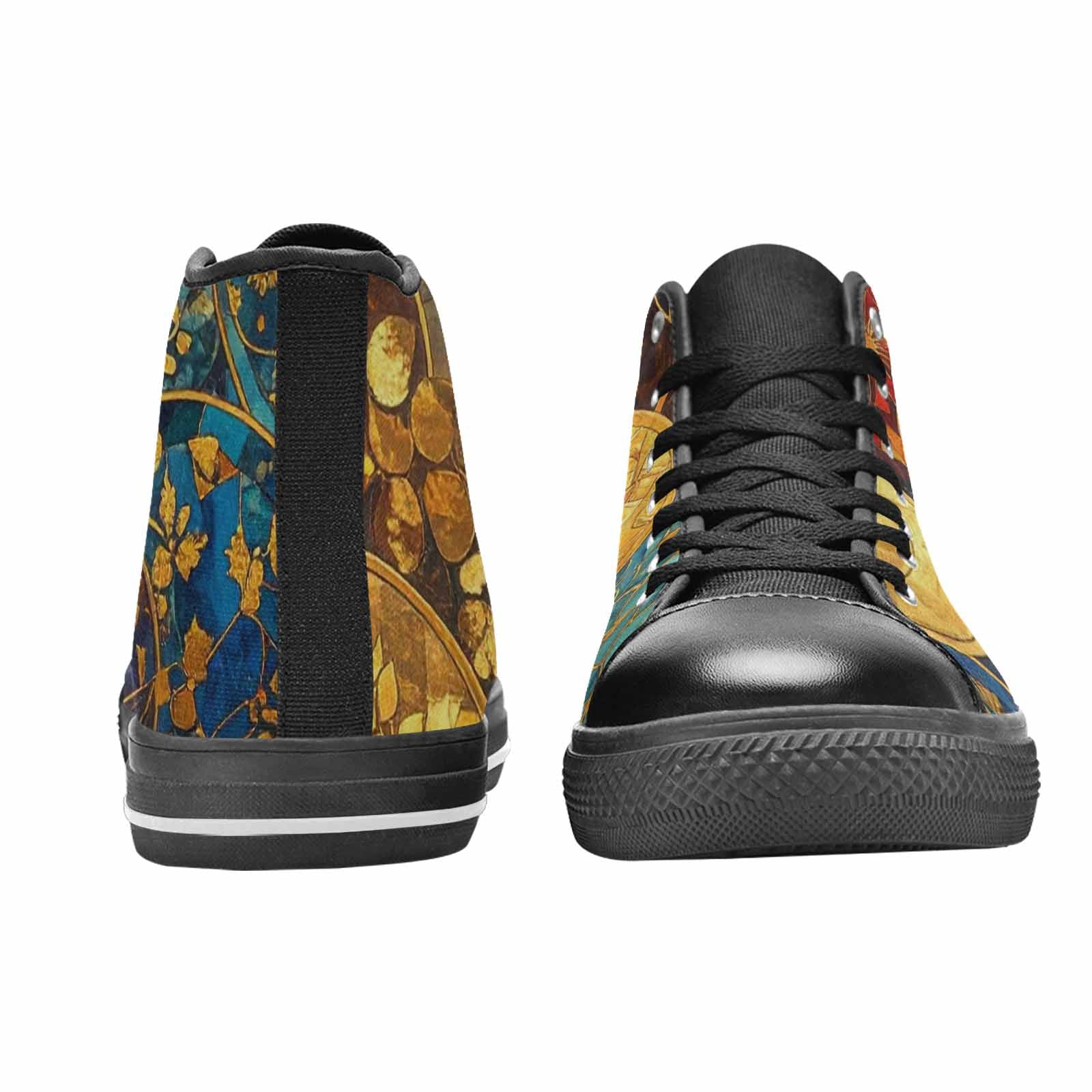 WOMEN'S Klimt-Style Gold Leaf High Top Canvas Y2K Sneakers