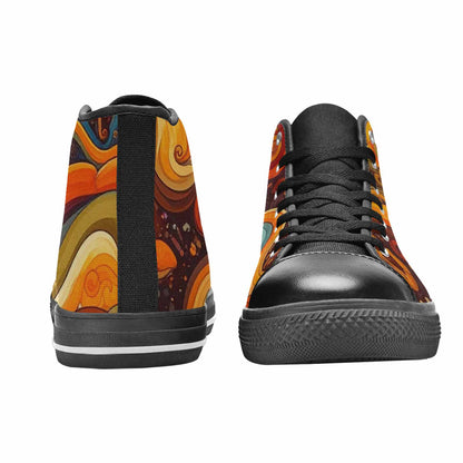 WOMEN'S Groovy 70S Peace High Top Canvas Surreal Shoes