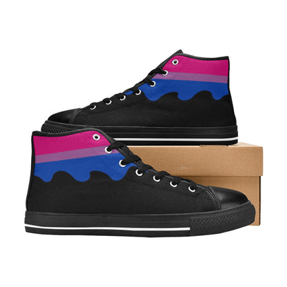 WOMEN'S Bi Flag 4 Pride LGBT High Top Canvas Custom Sneakers