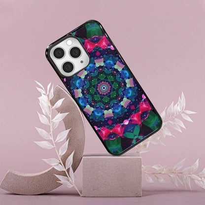 iPhone 15 Pro Max Case — Crystal Mandala Art Seamless Pattern Vibrant, Original Design Phone Case