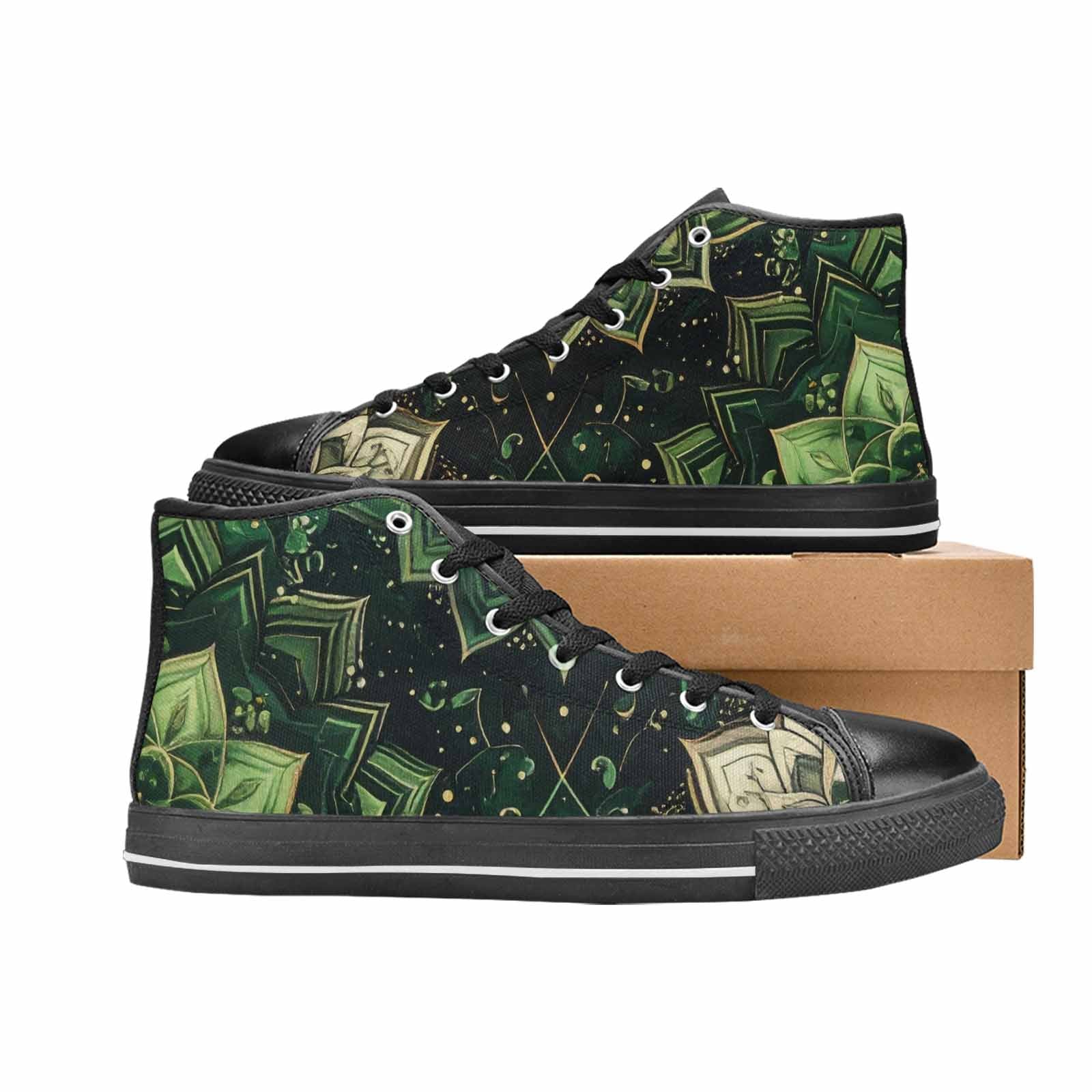 WOMEN'S Mandala High Top Canvas Wallpaper Art Sneakers