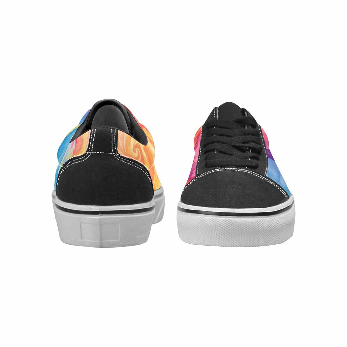 WOMEN'S Tie Dye Swirls Tie Lace-Up Canvas Dark Academia Custom Sneakers