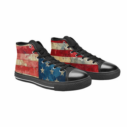 MEN'S American Flag Stars High Top Canvas Aesthetic Custom Sneakers