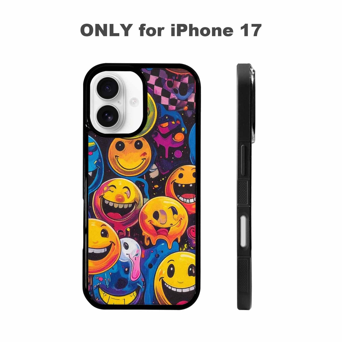 iPhone 17 Case — Small Yellow Smiley Face Original Art, Custom Art Phone Cover