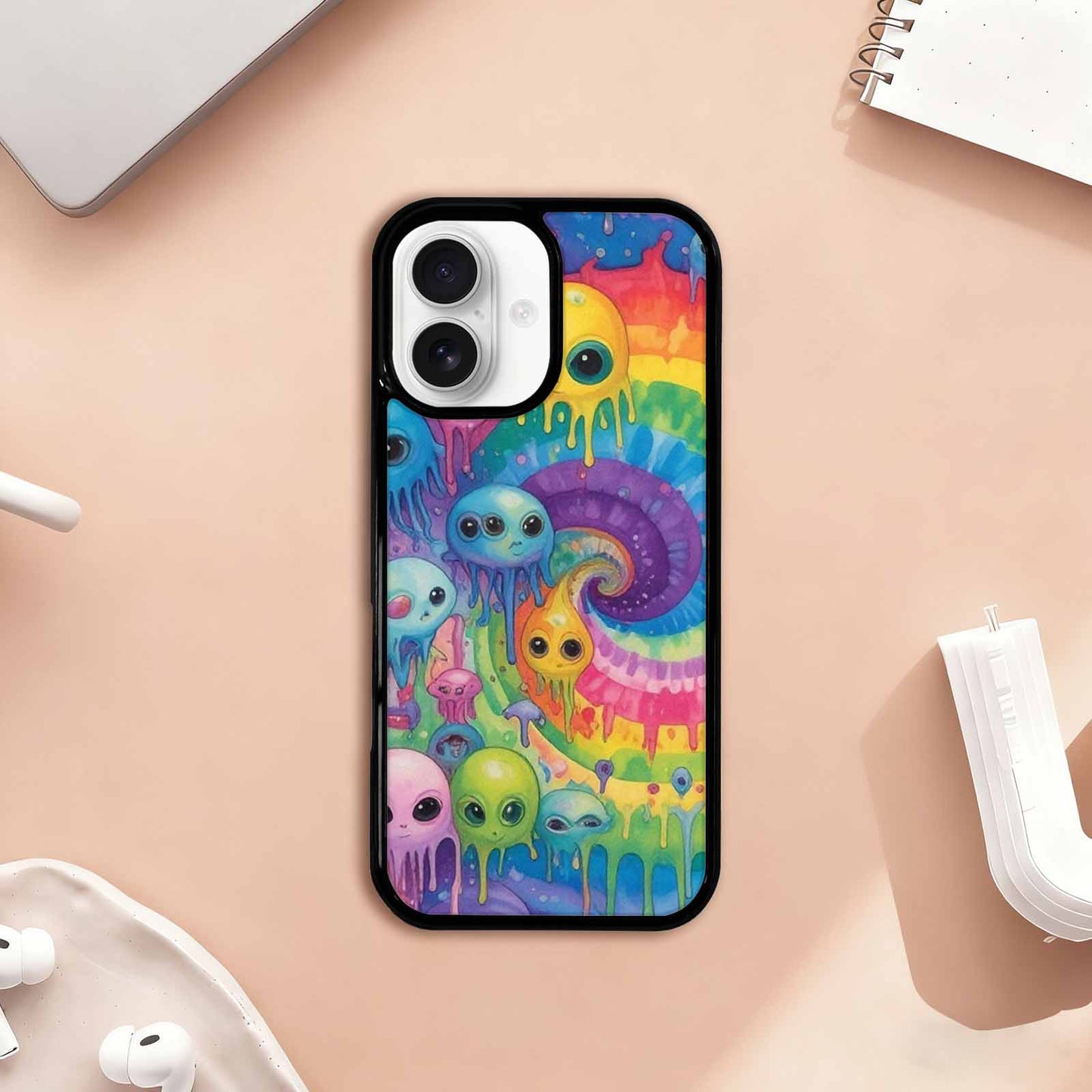 iPhone 17 Case — Aliens Tie Dyemelting Aliens Tie Dye, Personalized Phone Case