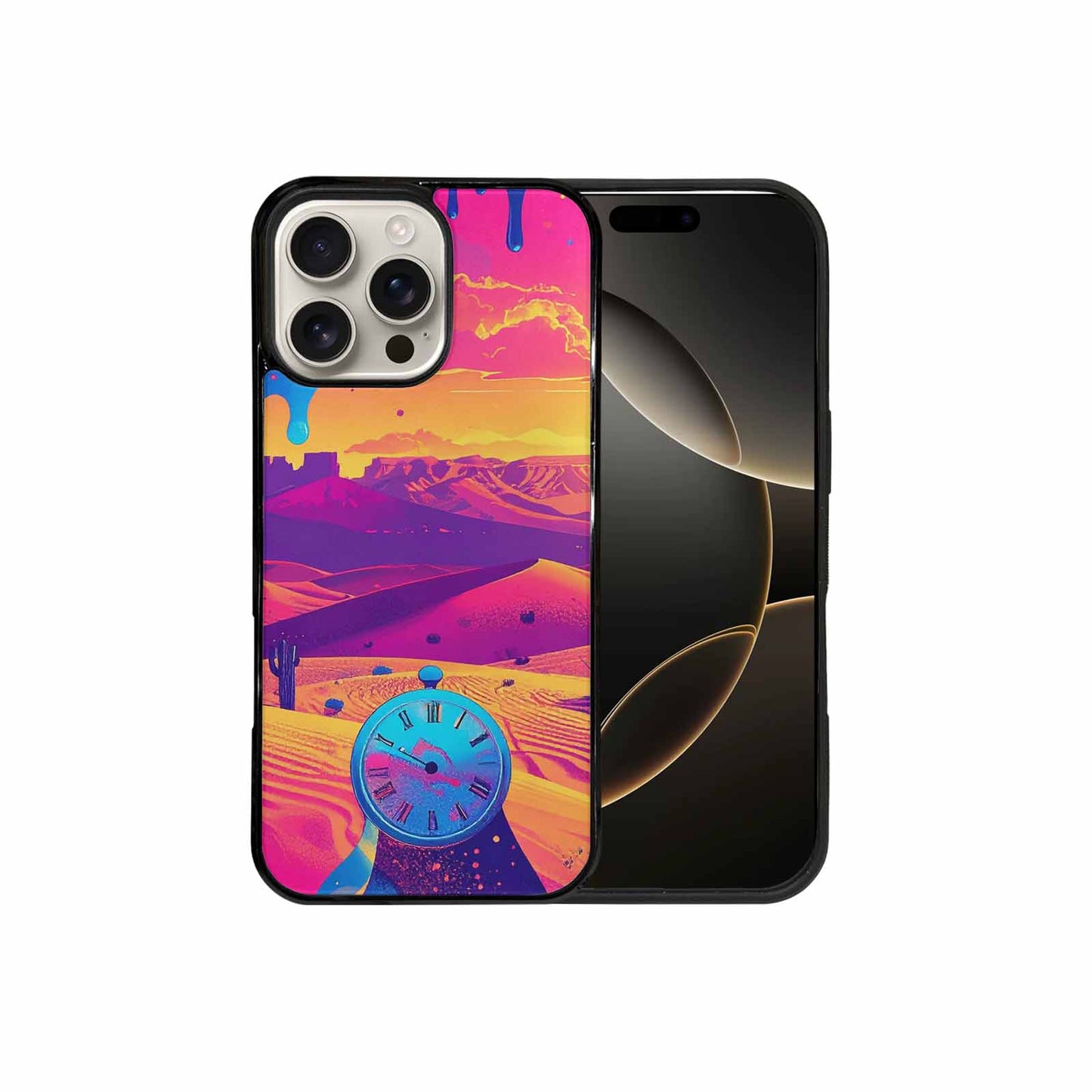 iPhone 16 Pro Max Case — I Surrealist Dreamscape Pattern Melting Clocks, Custom Printed Phone Case