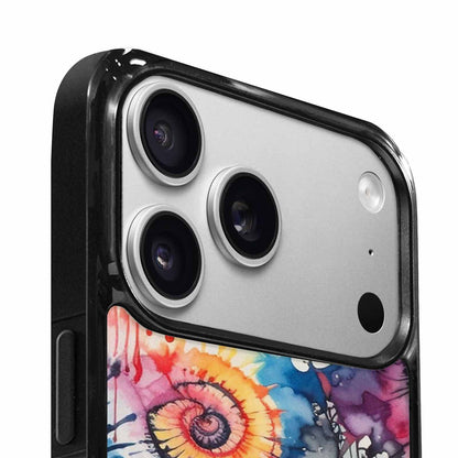 iPhone 17 Pro Case — Tie Dye Swirls Black Red Tie, Unique Phone Case Design