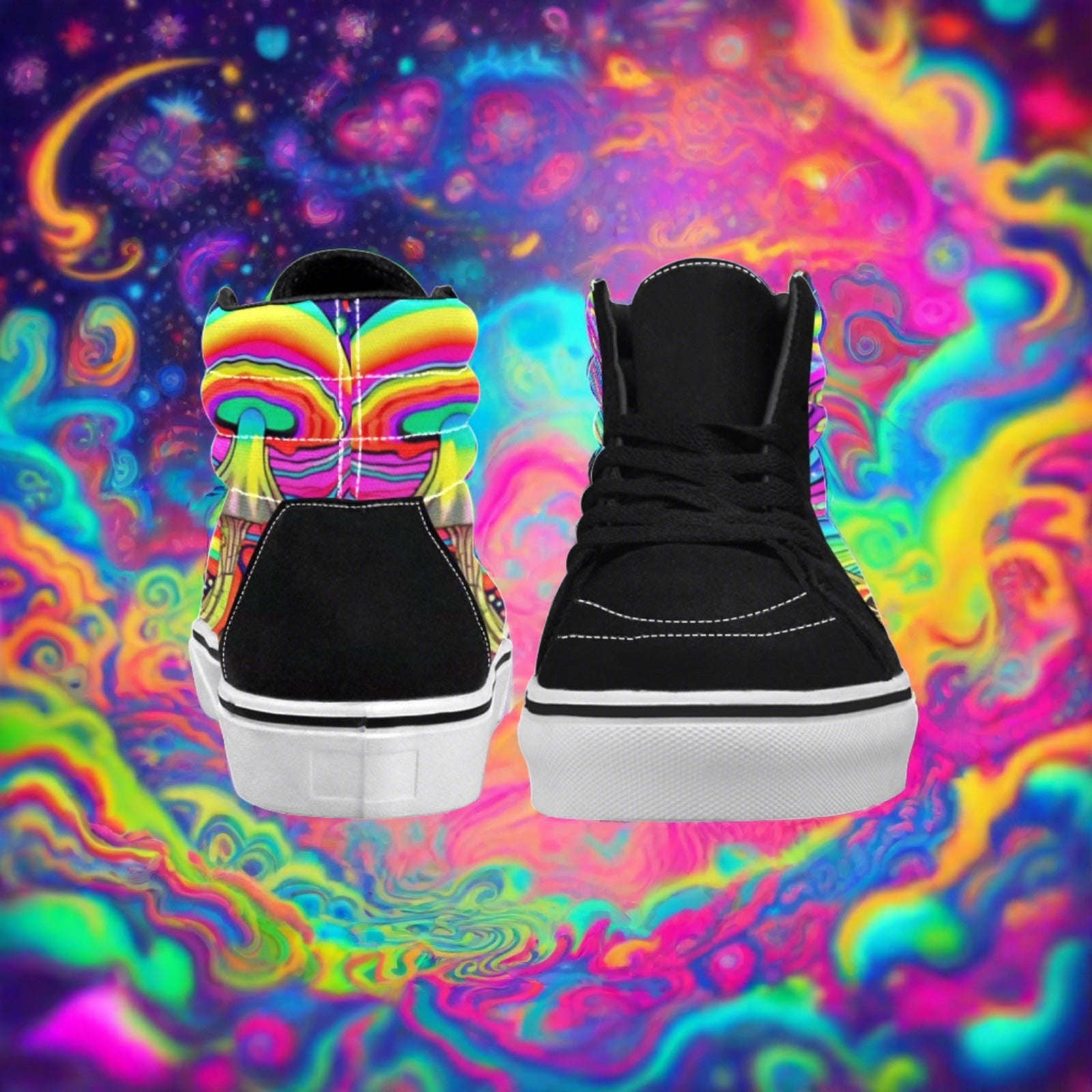 Mermaid White Gold Custom WOMEN Bold Art - Freaky Shoes | Custom Art Sneakers