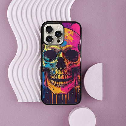 iPhone 16 Pro Max Case — Skulls Splatter Comic, Unique Phone Case Design