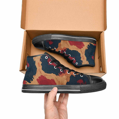MEN'S Leopard Wallpaper Print High Top Canvas Grunge Custom Sneakers