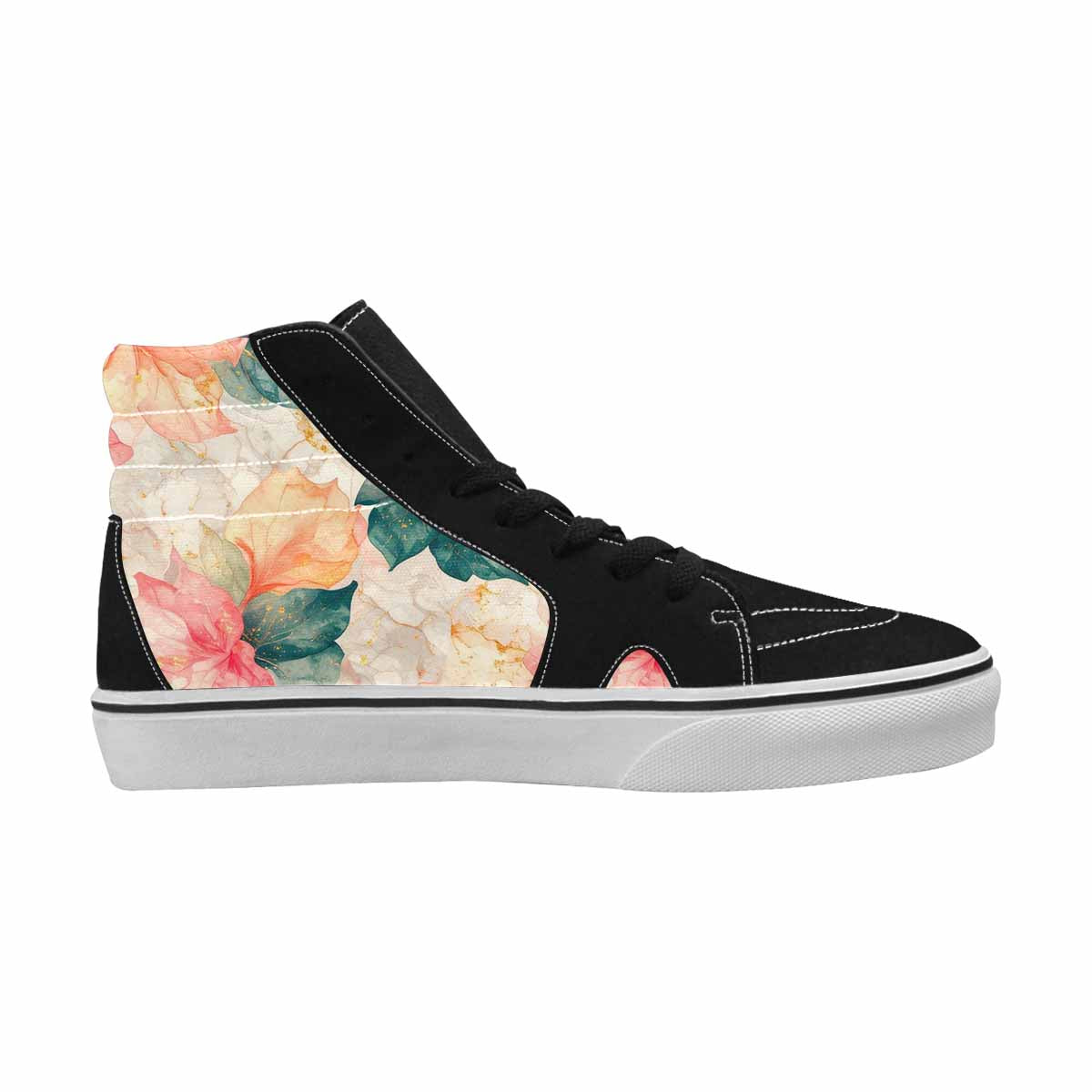 MEN'S Marble Floral High Top Canvas Neon Fantasy Shoes