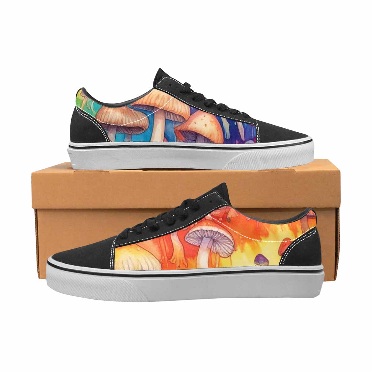 WOMEN'S Mushrooms  Tie Dye Lace-Up Canvas Surreal Shoes