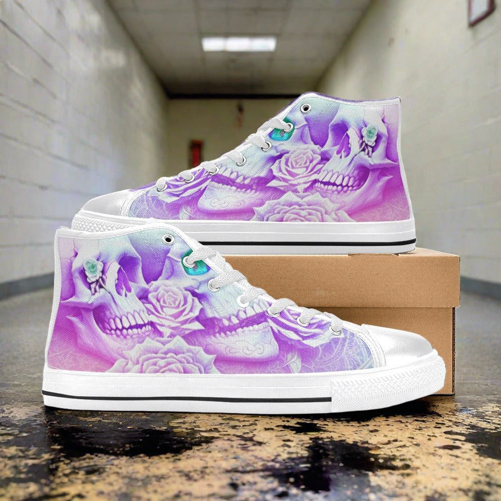 Cyberpunk Blue Gold Custom MEN Bold Art - Freaky Shoes | Custom Art Sneakers