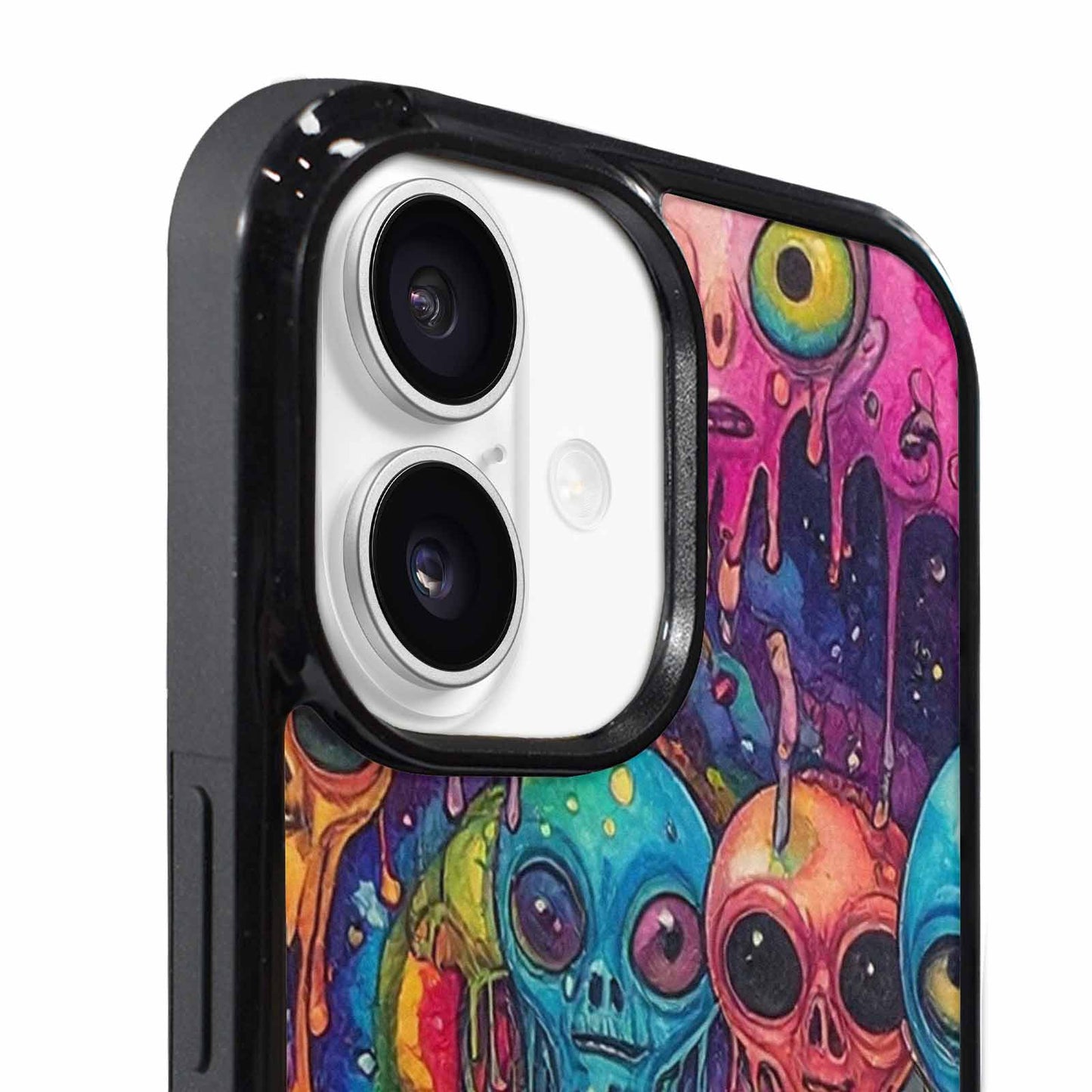 iPhone 17 Case — Melting Aliens Pattern Alien Scifi, Custom Phone Case