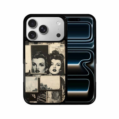 iPhone 17 Pro Case — Black And White Solid Black Retro, Personalized Phone Case