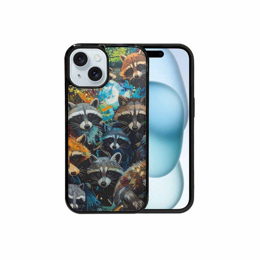 iPhone 15 Case — Raccoon Bandit Raccoon Bandit Pattern Hundreds, Custom Made Phone Cover