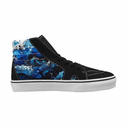 MEN'S Nautical Wave High Top Canvas Cottagecore Sneakers