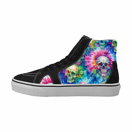 WOMEN'S Tie Dye Skulls Print High Top Canvas Cottagecore Sneakers