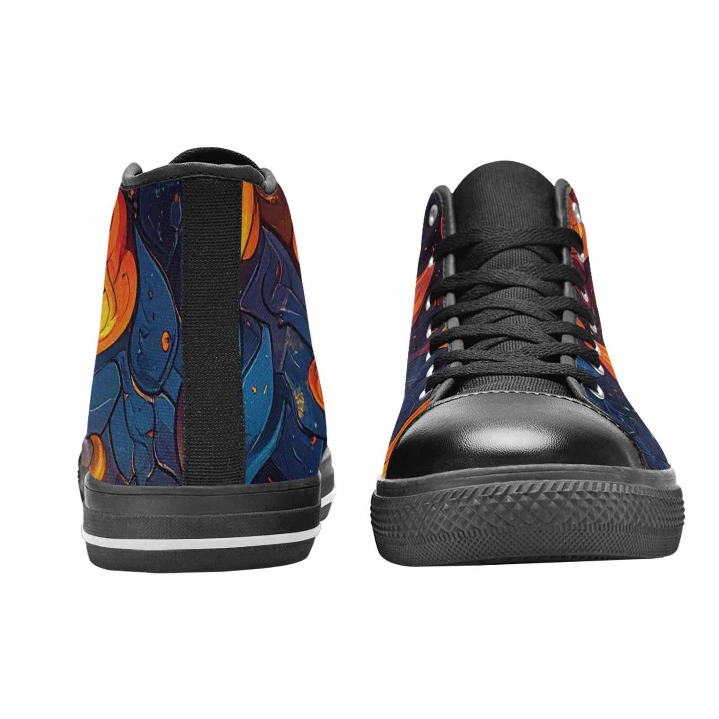 MEN'S Fire Flame High Top Canvas Vivid Shoes