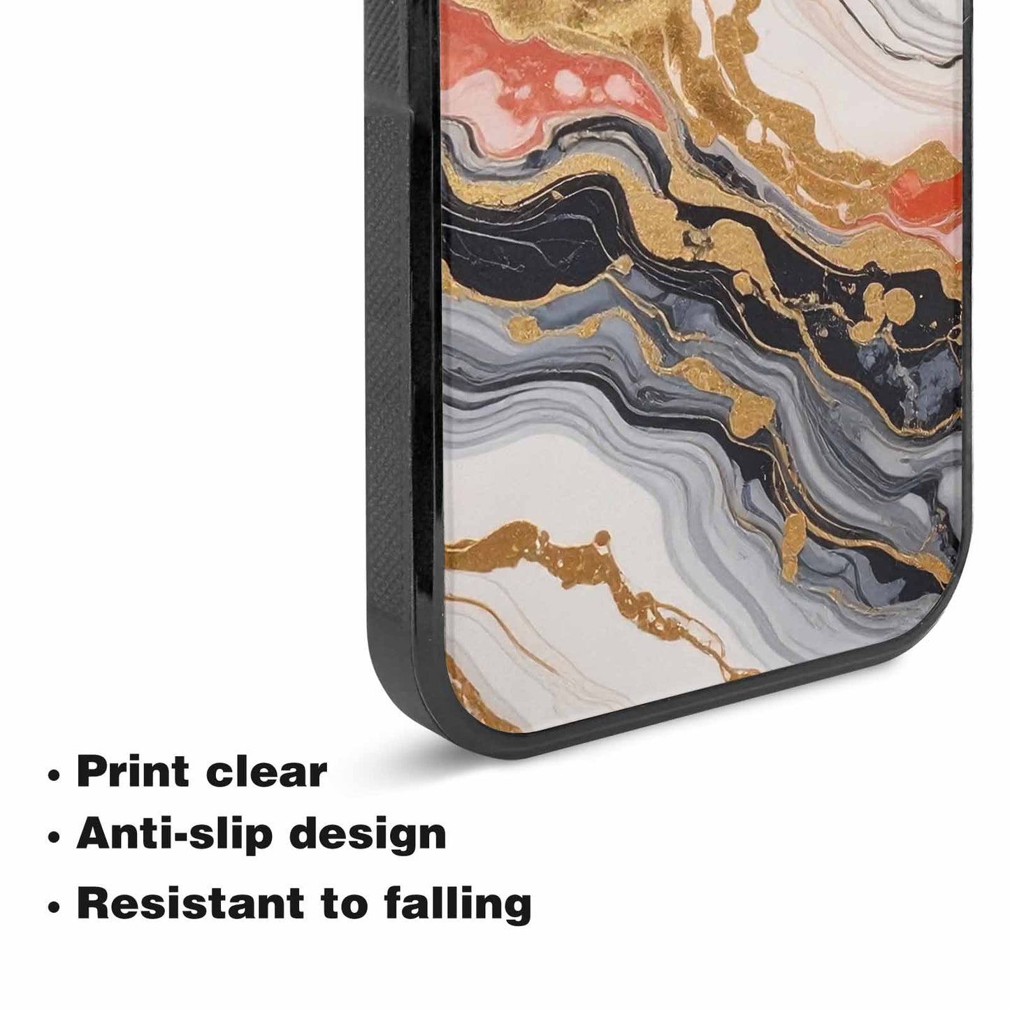 iPhone 15 Plus Case — Marble Vein Marble Veins Pattern Hundreds, Personalized Phone Case