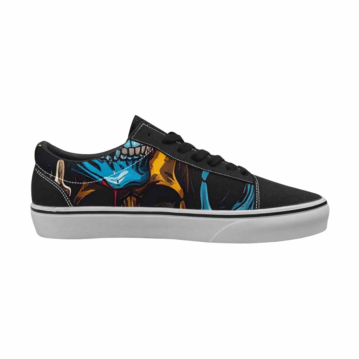 MEN'S Dripping Skulls Collage Canvas Lace-Up Y2K Custom Sneakers