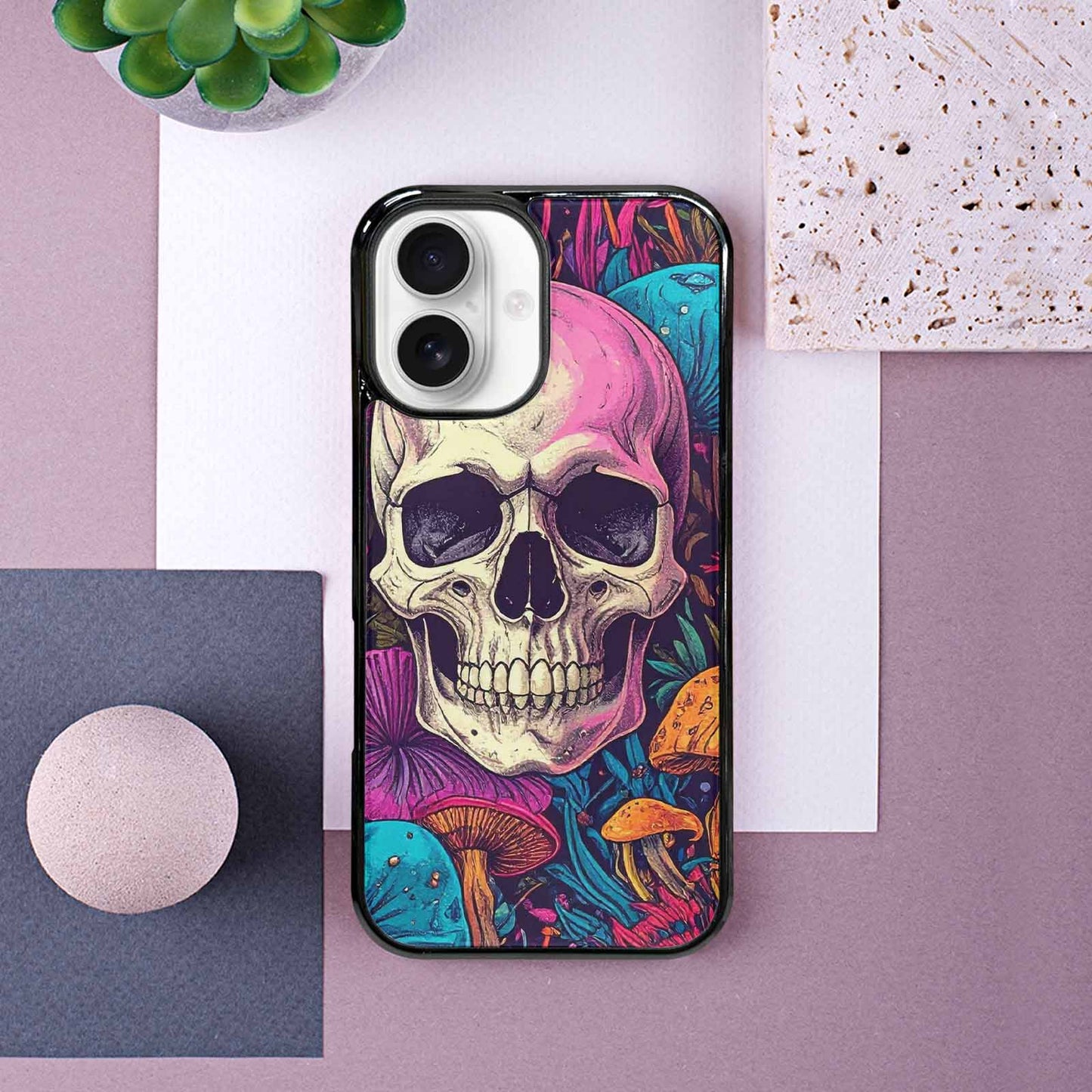 iPhone 16 Case — Mushroom Skull Custom, Custom Made Phone Cover