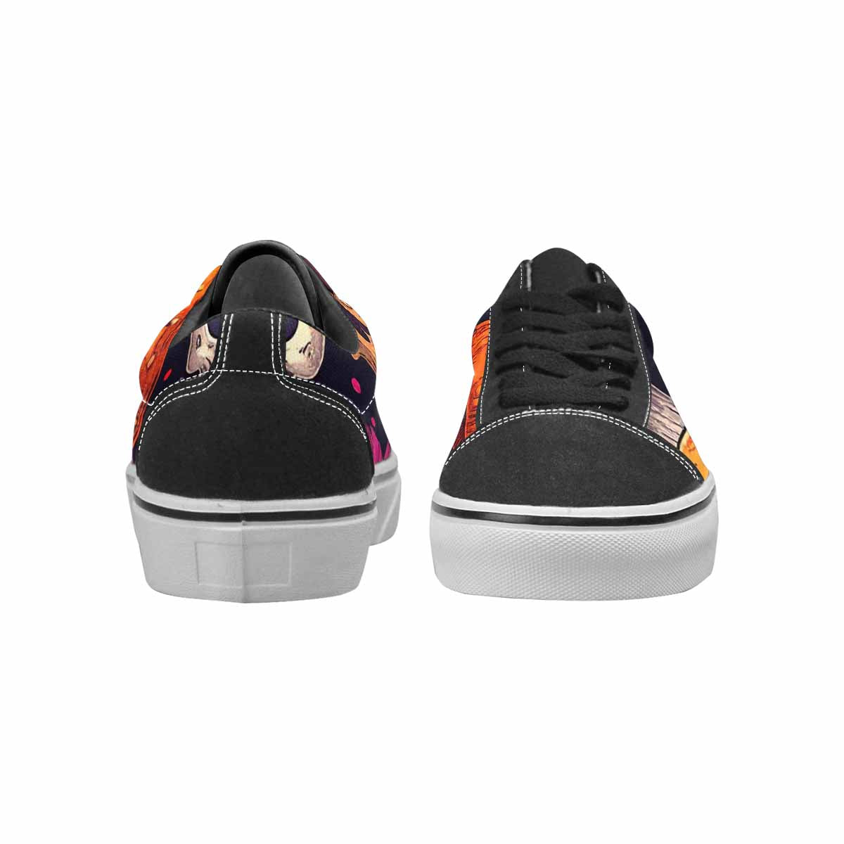 WOMEN'S Mushroom Skulls Canvas Lace-Up Wallpaper Art Shoes
