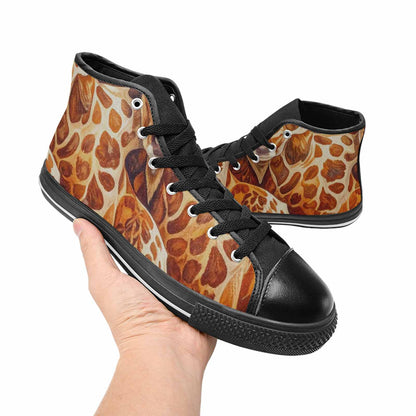 WOMEN'S Cow Animal Print High Top Canvas Dark Academia Shoes