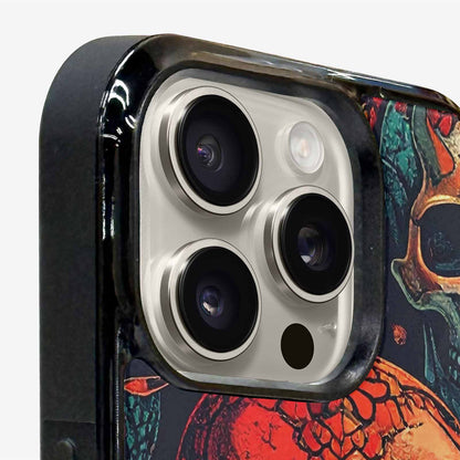 iPhone 16 Pro Case — Snake Skulls Print Custom, Custom Phone Case