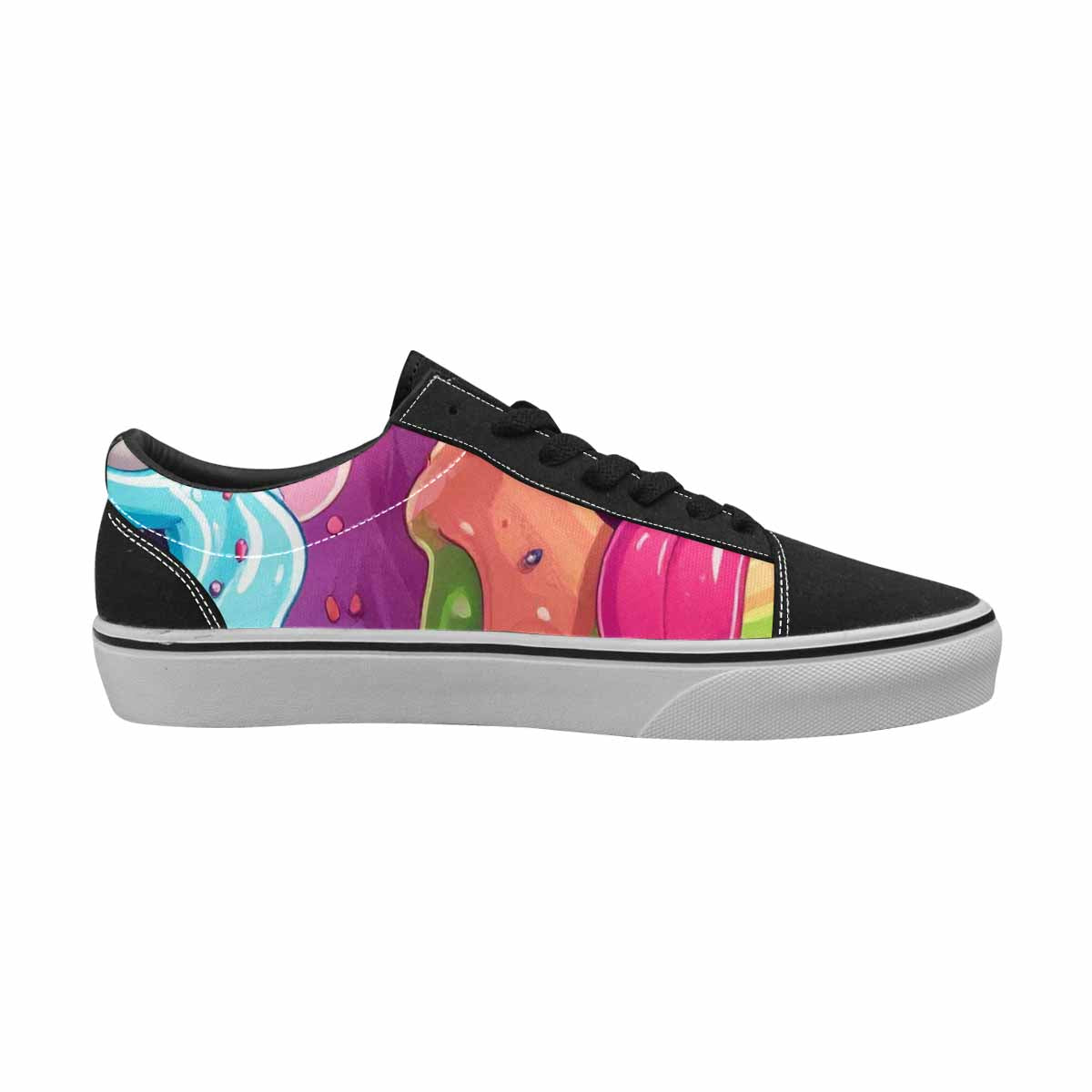 WOMEN'S Melting Icecream Monster Cherry Canvas Lace-Up Surreal Custom Sneakers